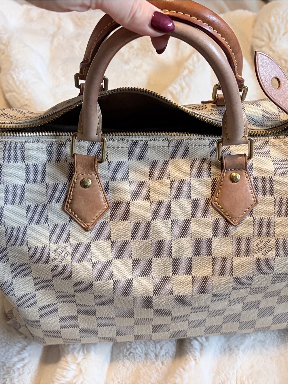 Authentic Louis Vuitton Speedy 30 Damier Azur
